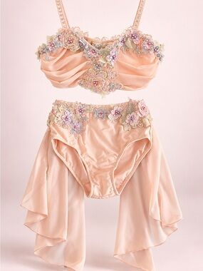 Peach Floral Dance Costume Set for Kids